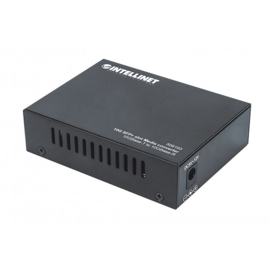 Intellinet 10GBase-T to 10GBase-R Media Converter, 1 x 10 GB SFP+ Slot, 1 x 10GB RJ45 Port