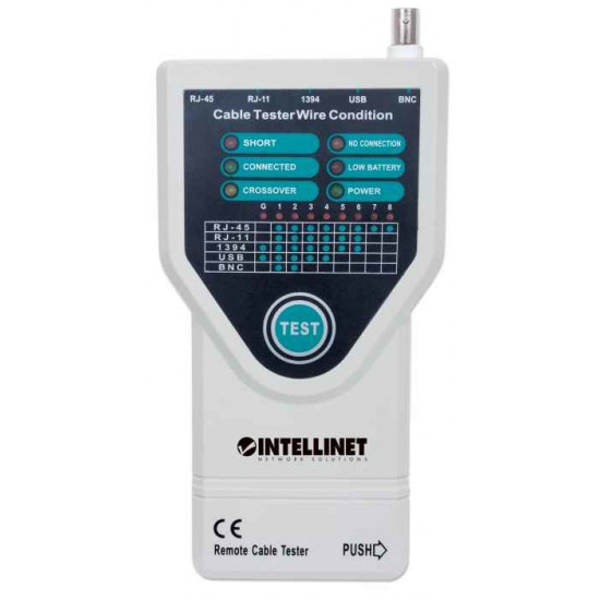 Intellinet 5-in-1 Cable Tester, Tests 5 Commonly Used Network RJ45 and Computer Cables