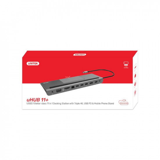 UNITEK D1022A notebook dock/port replicator USB 3.2 Gen 1 (3.1 Gen 1) Type-C Grey