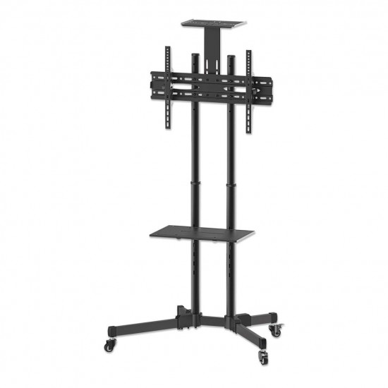 Manhattan TV & Monitor Mount, Trolley Stand, 1 screen, Screen Sizes: 37-65, Black, VESA 200x200 to 600x400mm, Max 40kg, LFD, Lifetime Warranty