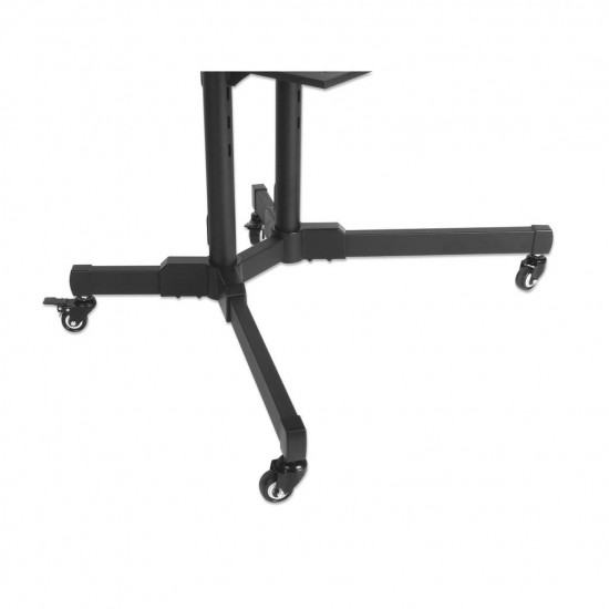 Manhattan TV & Monitor Mount, Trolley Stand, 1 screen, Screen Sizes: 37-65, Black, VESA 200x200 to 600x400mm, Max 40kg, LFD, Lifetime Warranty