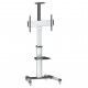 Manhattan TV & Monitor Mount, Trolley Stand, 1 screen, Screen Sizes: 37-65, Silver, VESA 200x200 to 600x400mm, Max 50kg, LFD, Lifetime Warranty