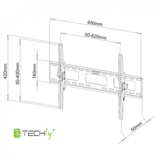 Techly 40-65 Wall Bracket for LED LCD TV Tilt ICA-PLB 131L