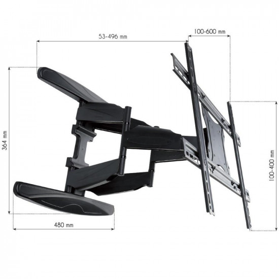 Techly 40-80 Ultra Slim Full Motion LCD TV Wall Mount Bracket Black ICA-PLB 172L