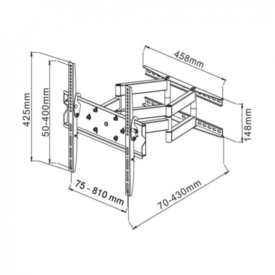 Techly 42-70 Wall Bracket for LED LCD TV Full-Motion Dual Arm ICA-PLB 147XL