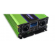 Qoltec Monolith Voltage Converter | Charging the battery | UPS | 2000W | 4000W |12V to 230V |Pure Sine | LCD black-green