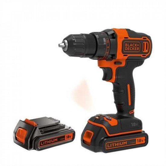 Black & Decker BDCDD186KB drill Keyless Black, Orange