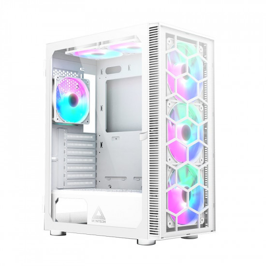 Montech X3 Glass Midi-Tower, RGB, Tempered Glass - white