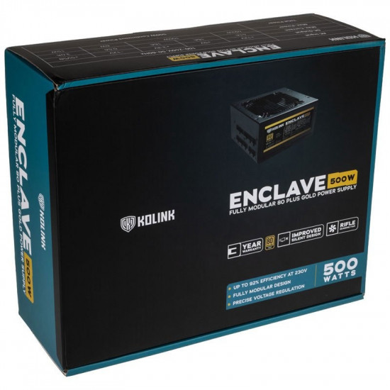 Kolink Enclave 80 PLUS Gold PSU, modular - 500 Watt