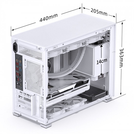 Jonsbo D31 Micro-ATX Case, Tempered Glass - white