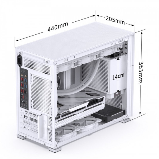 Jonsbo D31 MESH Screen Micro-ATX Case, Tempered Glass - white