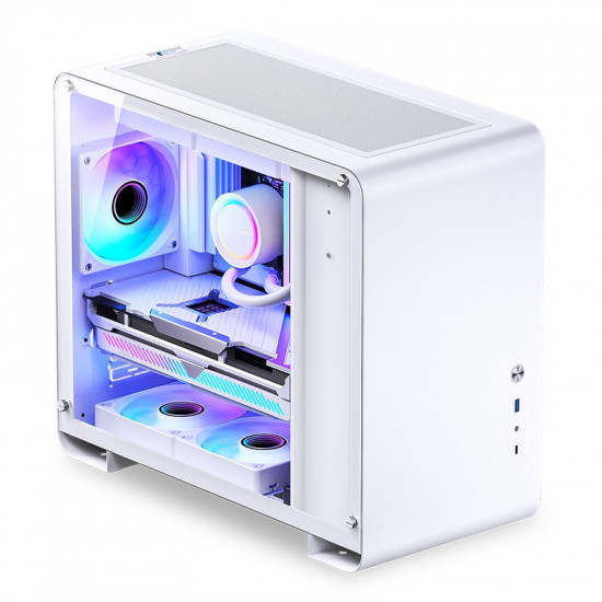 Jonsbo U4 Mini Micro-ATX Case, Tempered Glass - white