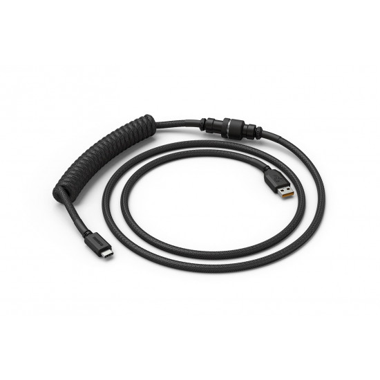 Glorious Coiled Cable Phantom Black, USB-C to USB-A, 1.37m - black