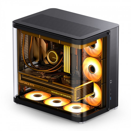 Jonsbo TK-2 2.0 Midi-Tower, Tempered Glass - black