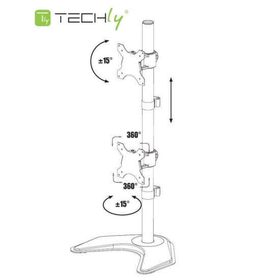 Techly ICA-LCD 2520V monitor mount / stand 68.6 cm (27) Desk Black