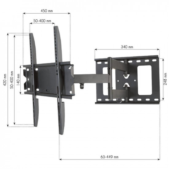 Techly ICA-PLB 148M TV mount 139.7 cm (55) Black