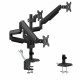 Desk mount for three monitors black Ergo Office, with gas spring, 17-30, 7 kg, 1x USB 3.0, 2x mini-jack, ER-408B