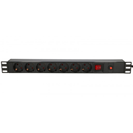 Extralink EXPDU7EU SW | Power Strip | 19 1U, 7 EU, with switch, 2m