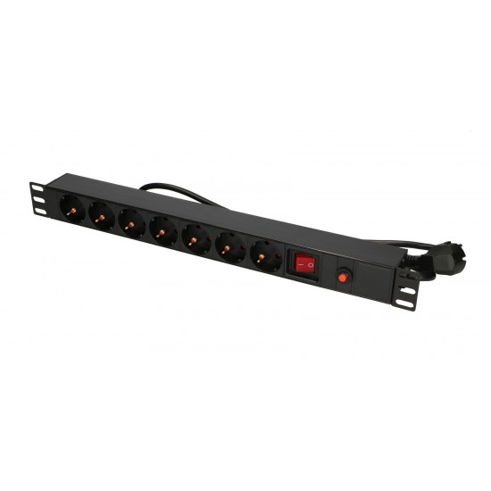 Extralink EXPDU7EU SW | Power Strip | 19 1U, 7 EU, with switch, 2m