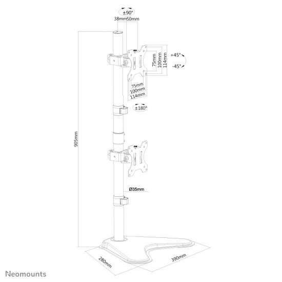 Neomounts FPMA-D550DDV stativ - for 2