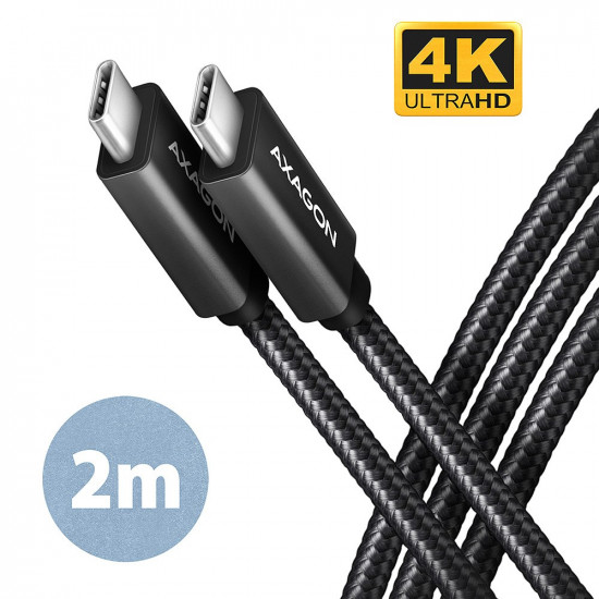 AXAGON BUCM32-CM20AB USB-C 3.2 Gen 2 to USB-C 3.2 Gen 2 Cable, black - 2m