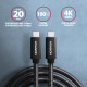 AXAGON BUCM32-CM20AB USB-C 3.2 Gen 2 to USB-C 3.2 Gen 2 Cable, black - 2m