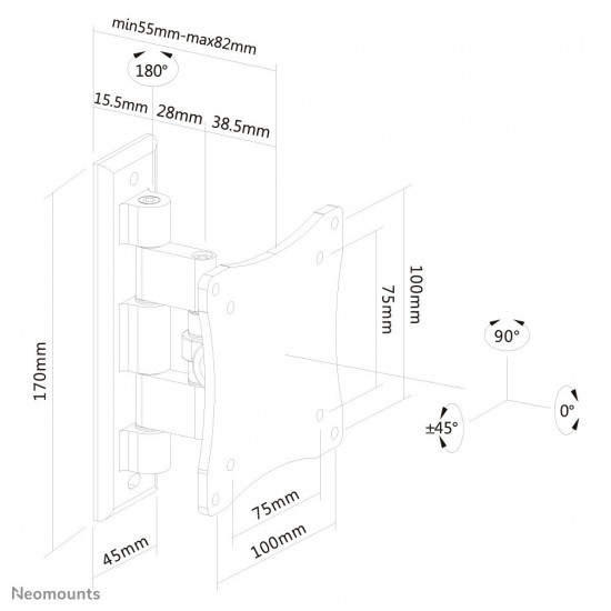 NewStar FPMA-W810BLACK - vagmontering