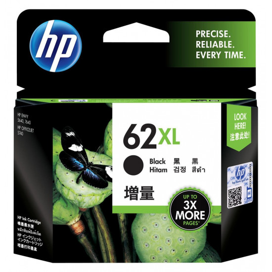 HP 62XL - Hojtydende - sort - original