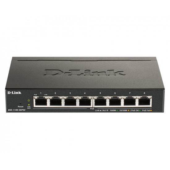 D-Link DGS 1100-08PV2 - switch - 8 por