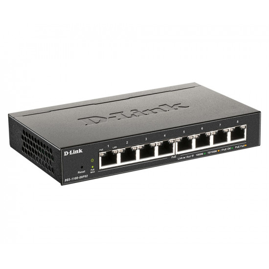 D-Link DGS 1100-08PV2 - switch - 8 por