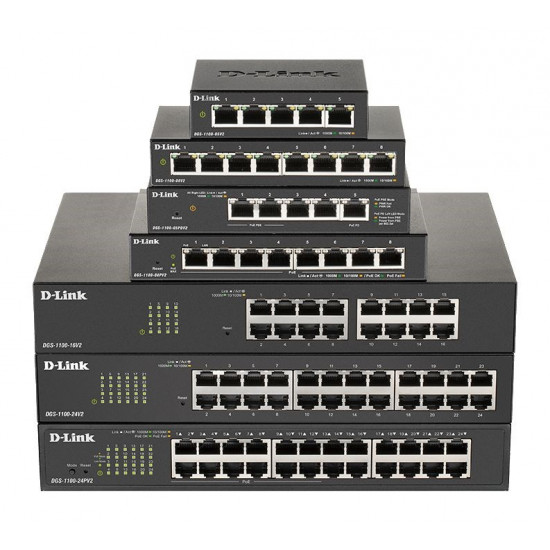 D-Link DGS 1100-08PV2 - switch - 8 por