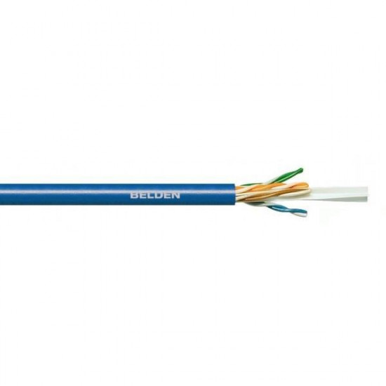 BELDEN Cat.6 Installation Cable, U/UTP, Eca, AWG 23/1, PVC, 305m, Blue, Cardboard