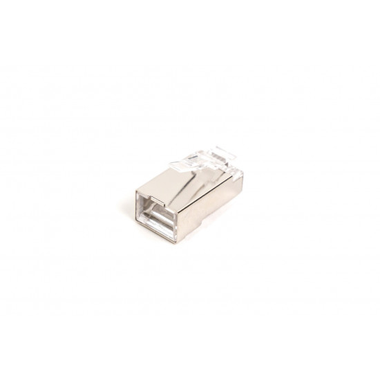 RJ45 (8P8C) loop-through plug, cat.5e, shielded, AWG 26-24, pack of 100 pcs.