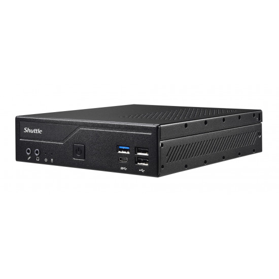 Shuttle Slim PC DH610 , S1700, 1x HDMI, 2x DP , 1x 2.5, 2x M.2, 2x LAN (Intel 1G + 2.5G), 2x COM, 24/7 permanent operation, incl. VESA