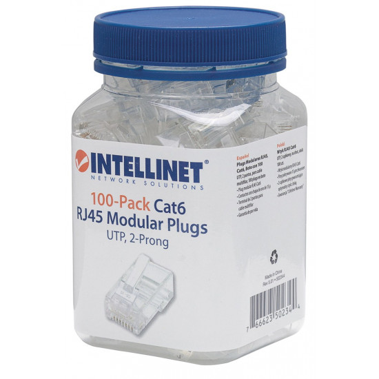 Intellinet RJ45 Modular Plugs, Cat6, U