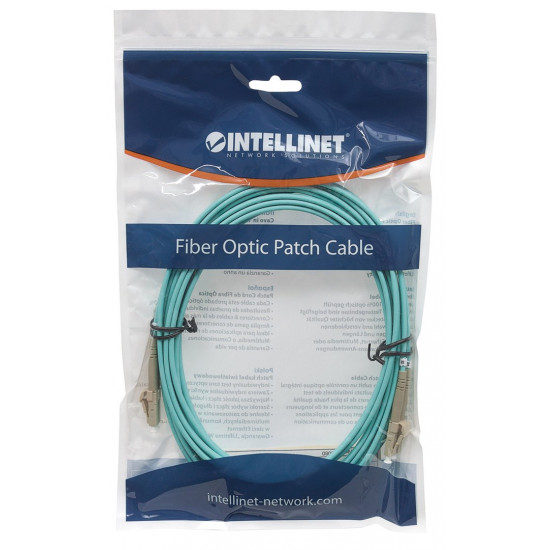 Intellinet 750097 LC/LC 50/125 Duplex Multimode OM3 Fiber Optic Patch Cable (10m)