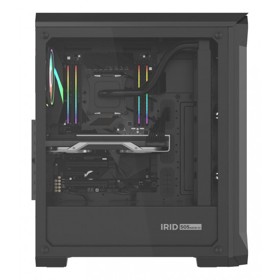 GENESIS Irid 505 ARGB Midi Tower Black, Transparent