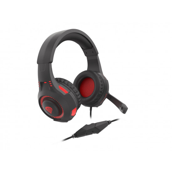 GENESIS RADON 210 7.1 OVER-EAR HEADPHONES WITH MICROPHONE BLACK-RED USB