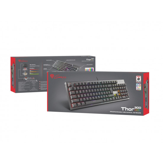 GAMING KEYBOARD GENESIS THOR 300 RGB ES MECHANICAL BACKLIGHT RED SWITCH SOFTWARE