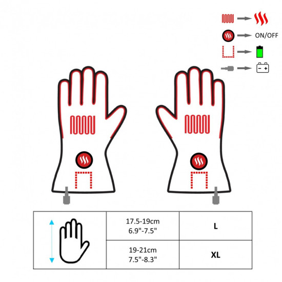 Heated Motorcycle Gloves, Size: L, XL