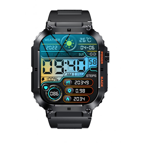 Denver SWC-191B smartwatch / sport watch 4.98 cm (1.96) IPS Digital 320 x 386 pixels Touchscreen Black