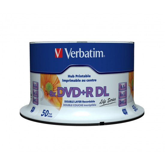 DVD+R Verbatim 8,5GB 50pcs 8x wide printable surface