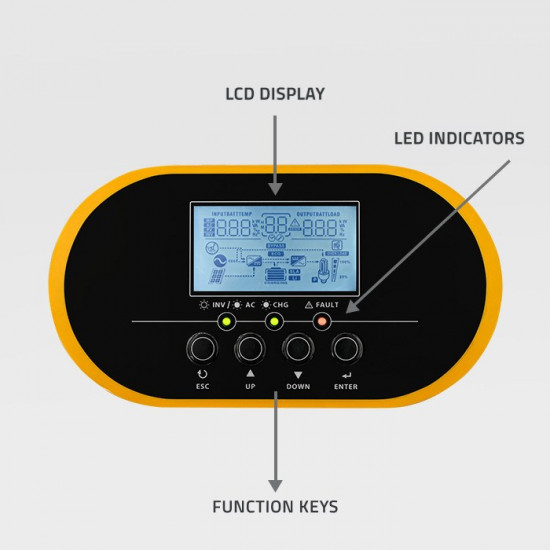 Qoltec 6.2kVA Hybrid Off-Grid Solar Inverter | 6.2kW | 120A | MPPT | LCD | BMS | Sine