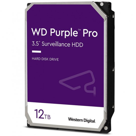 WD Purple Pro 12TB SATA 6Gb/s HDD 8,89cm 3,5Zoll internal 7200Rpm 256MB Cache 24x7 Bulk