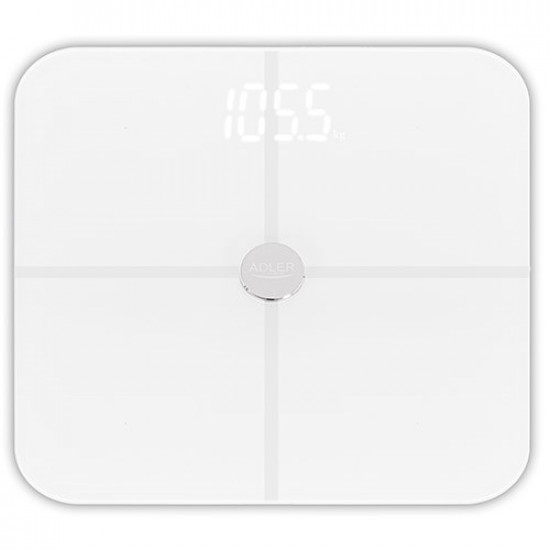 Adler Smart Bathroom Scale | AD 8187 | Maximum weight (capacity) 180 kg | Accuracy 100 g | Body Mass Index (BMI) measuring | White