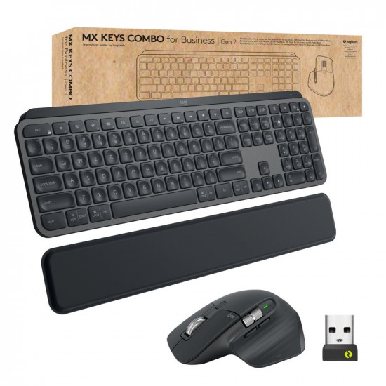 Logitech MX Keys combo for Business Gen 2 keyboard Mouse included Office RF Wireless + Bluetooth QWERTY US International Graphite