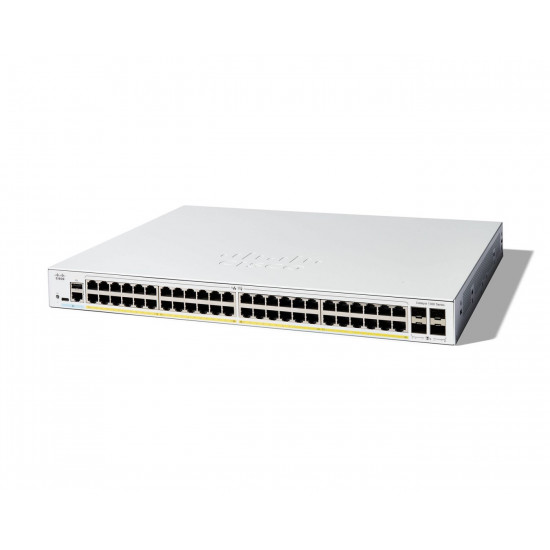 Cisco Catalyst 1300-48P-4X Managed Switch, 48 Port GE, PoE, 4x10GE SFP+, Limited Lifetime Protection (C1300-48P-4X)