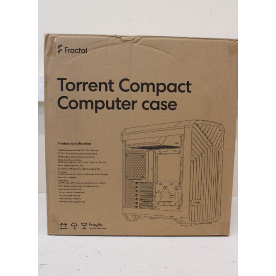 SALE OUT. Fractal Design Torrent Compact Black Solid | Fractal Design | Torrent Compact Solid | Black | DAMAGED PACKAGING | ATX