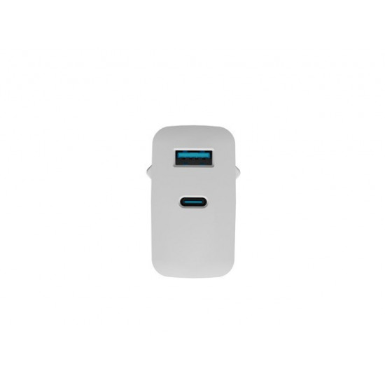 NATEC RIBERA GAN CHARGER 1x USB-A + 1x USB-C 65W WHITE