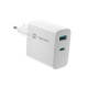 NATEC RIBERA GAN CHARGER 1x USB-A + 1x USB-C 65W WHITE